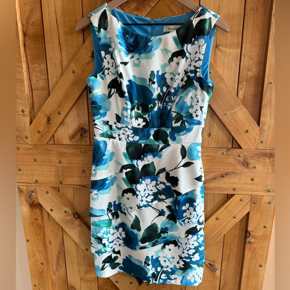 Blue and White Floral Dress